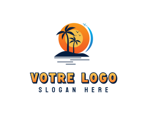 Tropical Beach Vacation Logo