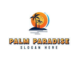 Tropical Beach Vacation logo design