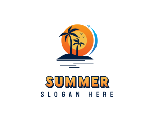 Tropical Beach Vacation logo design