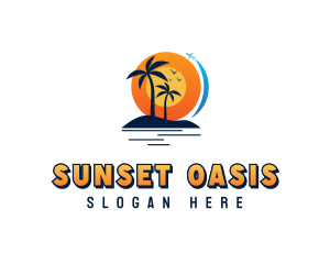 Tropical Beach Vacation logo design