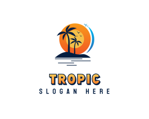 Tropical Beach Vacation logo design