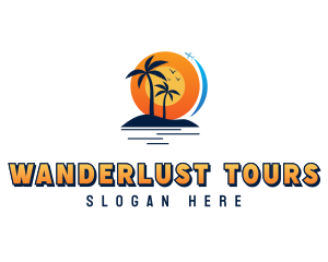 Tropical Beach Vacation logo design