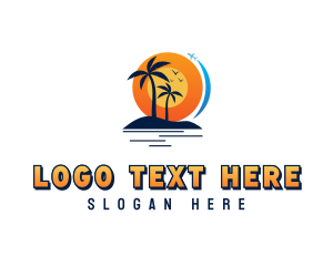 Tropical Beach Vacation Logo