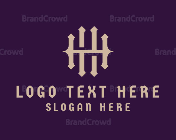 Gothic Medieval Letter H Logo