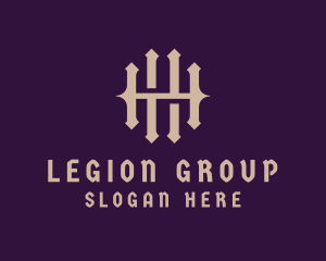 Legion - Gothic Medieval Letter H logo design