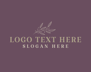 White - Boutique Beauty Leaves logo design