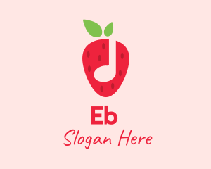 Streamer - Strawberry Music Note logo design