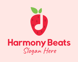 Streaming - Strawberry Music Note logo design