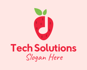 Music Class - Strawberry Music Note logo design