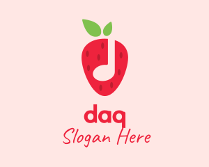 Music School - Strawberry Music Note logo design