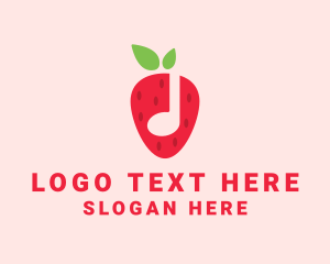 Fresh - Strawberry Music Note logo design