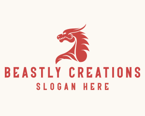 Dragon Monster Head logo design