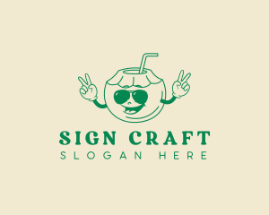 Coconut Juice Sunglasses logo design