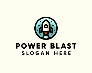 Blast - Space Rocket Cartoon logo design