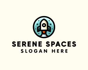 Space Rocket Cartoon logo design