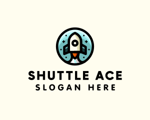 Space Rocket Cartoon logo design