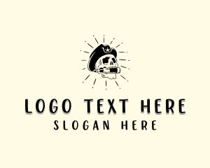 Vintage - Skull Liquor Brewery logo design