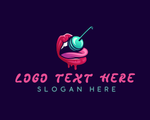 Woman - Erotic Lollipop Lips logo design