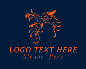 Orange - Phoenix Flame Bird logo design