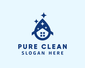Disinfecting - House Sanitation Droplet logo design