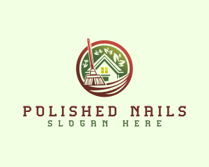 Sweep Cleaning Broom logo design