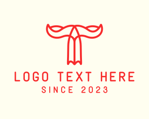 Western - Bull Horn Letter T logo design