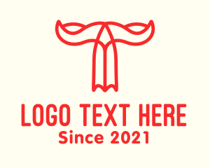 Oxen - Bull Horn Letter T logo design