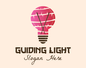 Light Bulb Chopsticks  logo design