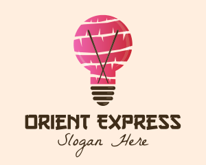 Orient - Light Bulb Chopsticks logo design