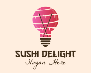 Light Bulb Chopsticks  logo design