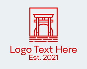 Temple - Japanese Torii Gate logo design