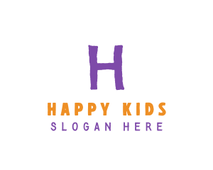 Kids Purple Crayon logo design