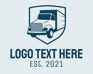 Courier - Delivery Transport Truck logo design