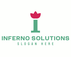 Green & Pink Floral I logo design