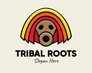 African Tribal Mask logo design