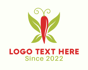 Hot - Chili Pepper Butterfly logo design