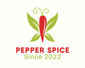 Pepper - Chili Pepper Butterfly logo design