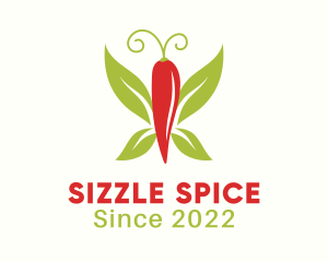 Chili Pepper Butterfly logo design