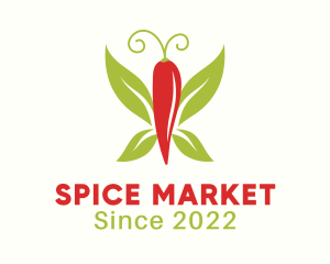 Chili Pepper Butterfly logo design