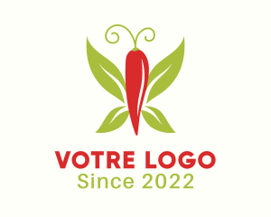 Food Stand - Chili Pepper Butterfly logo design