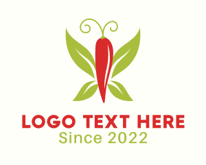Sizzling - Chili Pepper Butterfly logo design