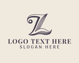 Script - Elegant Antique Script Letter L logo design