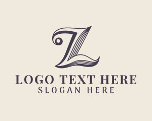 Fashion - Elegant Antique Script Letter L logo design
