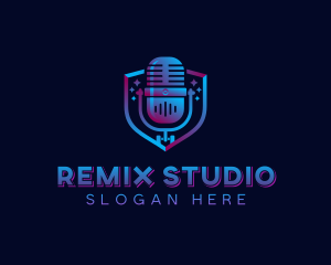 Studio Singer Microphone logo design