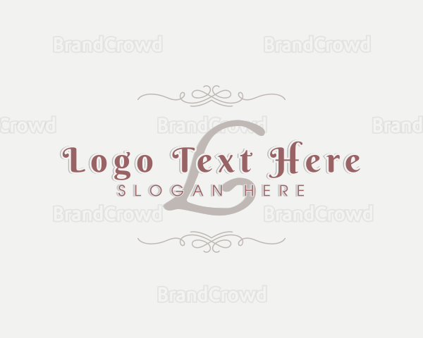 Retro Elegant Wedding Ornament Logo