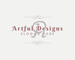 Retro Elegant Wedding Ornament logo design