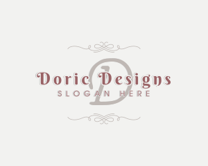 Retro Elegant Wedding Ornament logo design