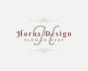 Retro Elegant Wedding Ornament logo design