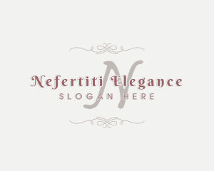 Retro Elegant Wedding Ornament logo design