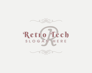 Retro Elegant Wedding Ornament logo design